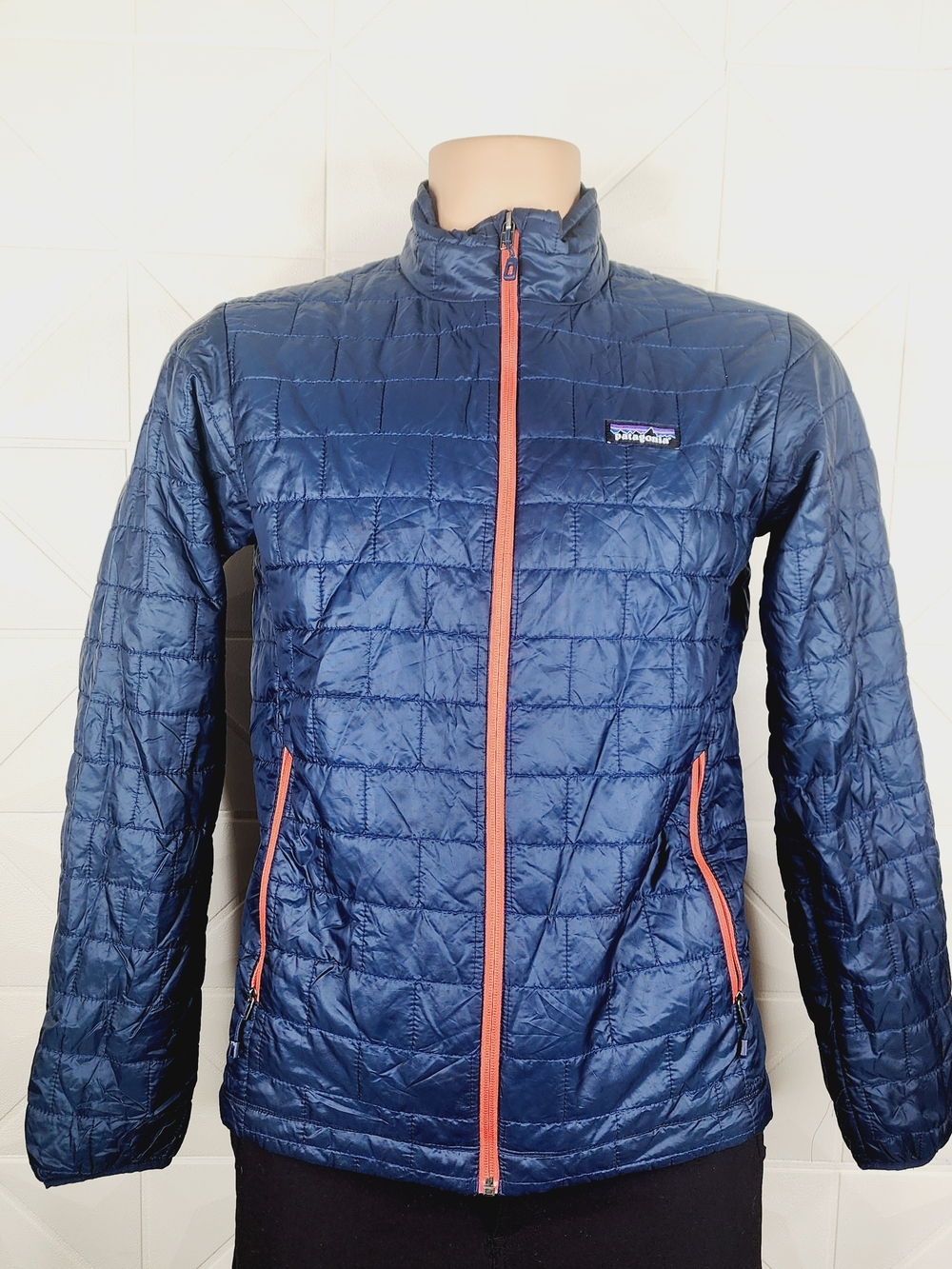 Patagonia Orange Jacket with Navy Trim